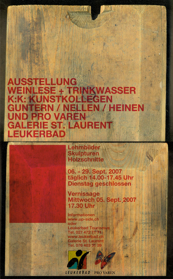 Ausstellungsplakat Wein + Wasser Galerie St. Laurent Leukerbad